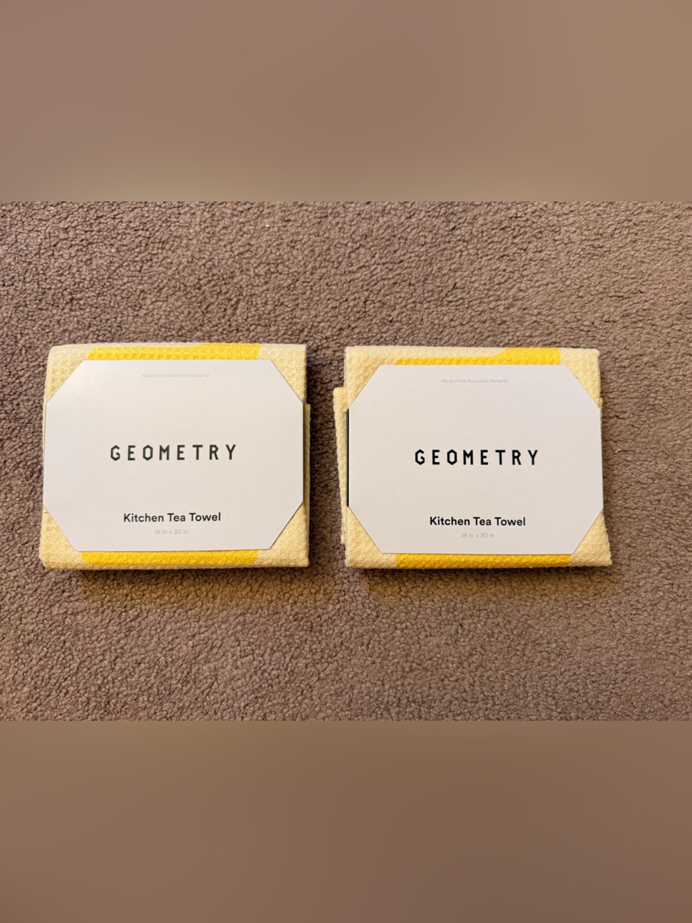 GEOMETRY Yellow Kitchen Tea Towels - Set of 2
